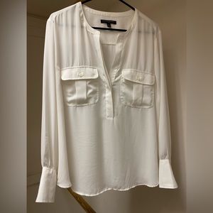 Banana Republic silk blouse long sleeve cream/off white XL